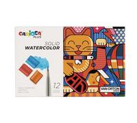 Carioca Plus - Caja 12 Acuarelas Sólidas con Pincel y Paleta