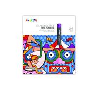 CARIOCA Plus - Caja 24 Pasteles al Óleo Solubles, Acuarelables
