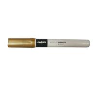 CARIOCA Plus Marcador acrílico a base de agua 2 mm - Juego de 6 rotuladores para todas las superficies - Punta Media - Resistente al sol y al agua (Oro)