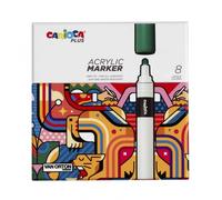 Carioca Rotulador acrílico Plus — Caja premium 8 unidades, multicolor, base de agua