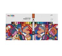 Carioca Plus Rotuladores Prisma Fiber Tip | Caja con 24 Rotuladores para Uso Artístico | Colores Intensos y Resistentes a la Luz | Punta Cónica para Trazos Gruesos y Finos | 24 piezas