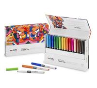 Carioca Plus Rotuladores Prisma Fiber Tip | Caja Premium con 30 Rotuladores para Uso Artístico con Tinta de Alto Rendimiento | Punta Cónica para Trazos Gruesos y Finos | 30 piezas