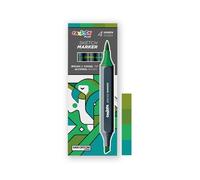 Carioca Plus - Rotuladores Profesionales, Sketch Markers, Tonos Verdes | Marcadores de Doble Punta, Punta de Pincel y Cincel, Tinta de Secado Rápido, Bocetos, Ilustración Profesional, Set de 4