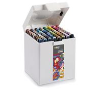 Carioca Marcadores Plus Sketch – Doble punta – Caja rígida 80 unidades, colores surtidos