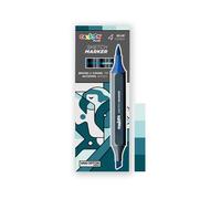 CARIOCA Plus Sketch Marker - Marcadores de doble punta, tonos azules, 4 unidades