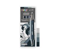 Carioca Plus Sketch Marker - Marcadores de doble punta, tonos grises, 4 unidades