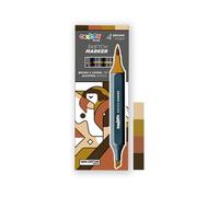 Carioca Plus Sketch Marker - Marcadores de doble punta, tonos marrones, 4 unidades