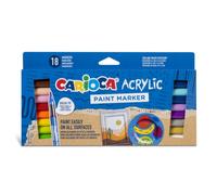 Carioca Rotuladores acrílicos – Caja 18, punta pincel, permanentes, base de agua, alta opacidad