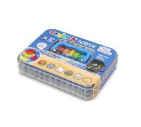 CARIOCA Rotulador Acrílicos | Caja Rígida de 24 rotuladores permanentes | Punta Pincel | Apto para todas las superficies y alta opacidad | Base de Agua | 24 colores