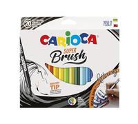 Carioca Rotulador para Lettering | Caja de 20 Rotuladores Punta Pincel Suave y Flexible | Colores Super Brillantes Perfecto para Lettering | Caja de 20 piezas