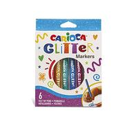 Carioca Rotuladores Glitter, Blíster de Rotuladores de Efecto Purpurina con Punta de 1 mm, 6 Unidades