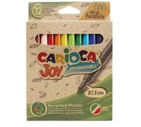 CARIOCA Rotuladores Joy Gama ECO | Caja de 12 rotuladores superlavables hechos con un 98% de plástico regenerado | Colores surtidos | Punta Ø 2.8 mm | 12 piezas