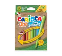 CARIOCA Rotuladores Joy Gama ECO | Caja de 12 rotuladores superlavables hechos con un 98% de plástico regenerado | Colores surtidos | Punta Ø 2.8 mm | 12 piezas