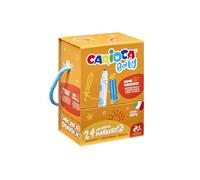 CARIOCA Rotuladores para Bebé 2+| Caja premium con asa de 24 rotuladores superlavables y con gran cobertura | Colores surtidos | Punta Ø 2,8 mm | 24 piezas