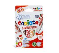 Carioca Rotuladores Stamparello | Doble punta cónica y de sellitos | Tinta lavable y no Tóxica | 6 pcs