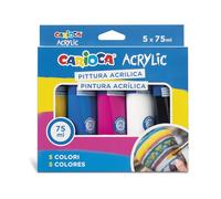 CARIOCA - Set 5 Tubos De Pintura Acrílica Surtida, 75 ml