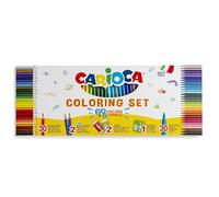 Carioca Set de Dibujo | Caja Especial con 30 Rotuladores Joy Punta Fina y 30 Lápices de Colores TITA | Incluye 2 Lápices de Grafito HB, 2 Gomas de Borrar y Sacapuntas con Depósito | 65 piezas