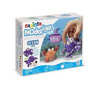 Carioca Set de juego Modelight Maxi Ocean | Modelo Océano | Pasta de Modelar super elástica para niños | Sin gluten | Contiene 6 botes de 30grs. con herramientas y tutorial paso a paso