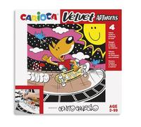 CARIOCA Set de 4 ilustraciones de terciopelo para colorear |Ayuda a desarrollar la destreza y la creatividad | En colaboración con Cento Canesio | 4 uds | Diseño Sports