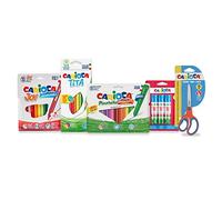 Carioca Set Todo para EL Cole | Kit Material Escolar: Rotuladores Super Lavables, Lápices de Colores, Plasticeras, Pegamento y Tijeras con Punta Redonda | 40 piezas