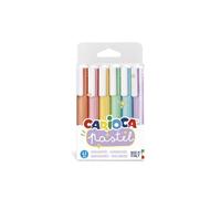 Carioca Subrayadores Pastel, 6 subrayadores Colores Pastel, A Base de Agua y lavable, Punta Biselada