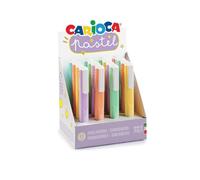 CARIOCA Rotuladores Pastel, Caja Expositor de marcadores Pastel, marcadores de Color Pastel, Ideales para Resaltar y Resaltar, Colores Pastel Surtidos, 16 Unidades