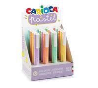 CARIOCA Rotuladores Pastel, Caja Expositor de marcadores Pastel, marcadores de Color Pastel, Ideales para Resaltar y Resaltar, Colores Pastel Surtidos, 16 Unidades
