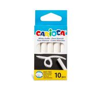 Carioca Tizas blancas | Pack de 10 tizas estándar, Sin Polvo | Color brillante, lavable y Fáciles de Borrar | 10 uds