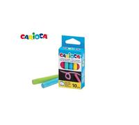 Carioca Tizas de Colores | Pack de 10 tizas estándar, Sin Polvo | Colores brillante y Surtidos, lavable y Fáciles de Borrar | 10 uds