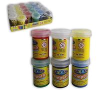 CARIOCA Vasitos de témpera de 25 ml| Colores lavable de la piel | Colores Surtido y Alto poder Cubriente | 24 piezas