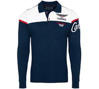 Carisma 3432 - Polo de manga larga para hombre, corte regular con bordado de alta calidad azul marino M