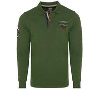 CARISMA Camiseta de manga larga informal para hombre de corte regular con bordado de alta calidad 3438 verde oliva XXL