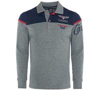 CARISMA Camiseta de manga larga informal para hombre, de corte regular con bordado de alta calidad, 3432 gris XL