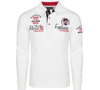 Carisma Camiseta informal de manga larga para hombre, de corte regular, con bordado de alta calidad, 3439, Blanco, M