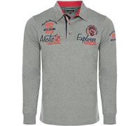 Carisma Camiseta informal de manga larga para hombre, de corte regular, con bordado de alta calidad, 3439, gris, XL