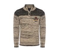 Carisma Jersey de punto para hombre • Troyer para hombre con bordado • Cómodo jersey de corte regular para oficina y ocio 7803, beige, M