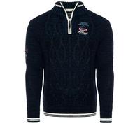 Carisma Jersey de punto para hombre • Troyer para hombre con bordado • Cómodo jersey de corte regular para oficina y ocio 7804, azul marino, XL