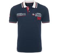 Carisma Polo de manga corta para hombre, 100 % algodón, camiseta polo para hombre con bordado, agradable camiseta de corte regular para oficina y tiempo libre 4665, azul marino, L