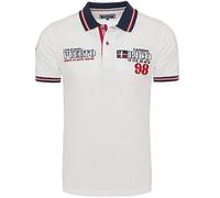 Carisma Polo de manga corta para hombre, 100 % algodón, camiseta polo para hombre con bordado, agradable camiseta de corte regular para oficina y tiempo libre 4665, Blanco, M