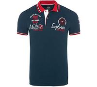 CARISMA Polo de manga corta para hombre, 100 % algodón, con bordado, cómodo ajuste regular. azul marino XL