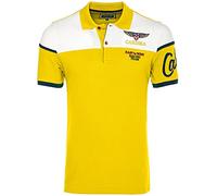 Carisma Polo de manga corta para hombre, 100 % algodón, con bordado, corte regular para la oficina y el tiempo libre., amarillo, L