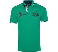 Carisma Polo de manga corta para hombre 100% algodón • Polo para hombre con bordado • Agradable camiseta de corte regular para oficina y ocio, verde, M