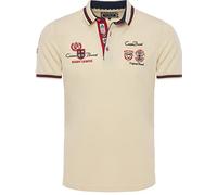 Carisma Polo de manga corta para hombre 100% algodón • Polo para hombre con bordado • Agradable camiseta de corte regular para oficina y ocio, beige, L