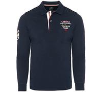 Carisma Polo de manga larga para hombre de algodón • Camiseta de manga larga para hombre con bordado • Ajuste regular agradable, azul marino, azul navy, XXL
