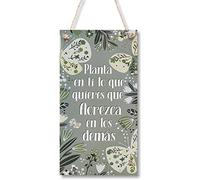 CARISPIBET A quien madruga décoracion para el hogar adorno colgante decorativo para la cocina placa decorativa 30 x 15 cm (Planta en ti)