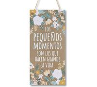 CARISPIBET A quien madruga décoracion para el hogar adorno colgante decorativo para la cocina placa decorativa 30 x 15 cm (Los pequeños momentos)