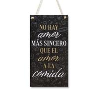 CARISPIBET A quien madruga décoracion para el hogar adorno colgante decorativo para la cocina placa decorativa 30 x 15 cm (No hay amor)