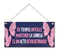 CARISPIBET A veces te olvidas placa decorativa inspiradora y rústica decoración amorosa para el hogar 15 x 30 cm (En tiempos dificiles)