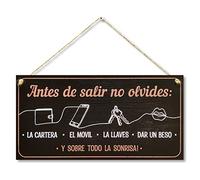CARISPIBET Antes de Salir no Olvides cartello chistoso y cariñoso Decorativos para el hogar decoración de Pared 15 x 30 cm