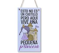 CARISPIBET Aquí vive cartello decorativo para el hogar decoración estilo retro para la habitación adorno para niñas 30 x 15 cm